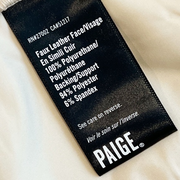 Paige Stella Faux Leather Straight Pants Womens Ecru High Rise Ankle Classic 27 - Picture 9 of 10